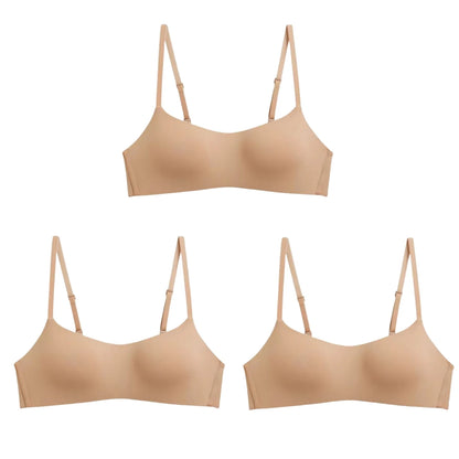 3Pcs/Lot Women Seamless Square Neck Bra Wireless Smooth Invisible Bralette Sexy Lingerie 1/2 Cup Non-detachable Brassiere S-XL