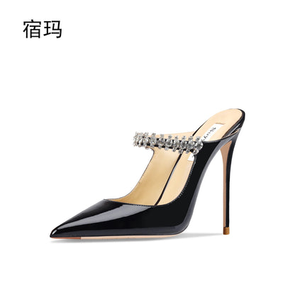 Heeled Sandals 2026 Women Heels Slippers Luxury Brand High Heels Shoes Fashion Crystal Pumps Slingbacks Party Ladies Shoes Women
