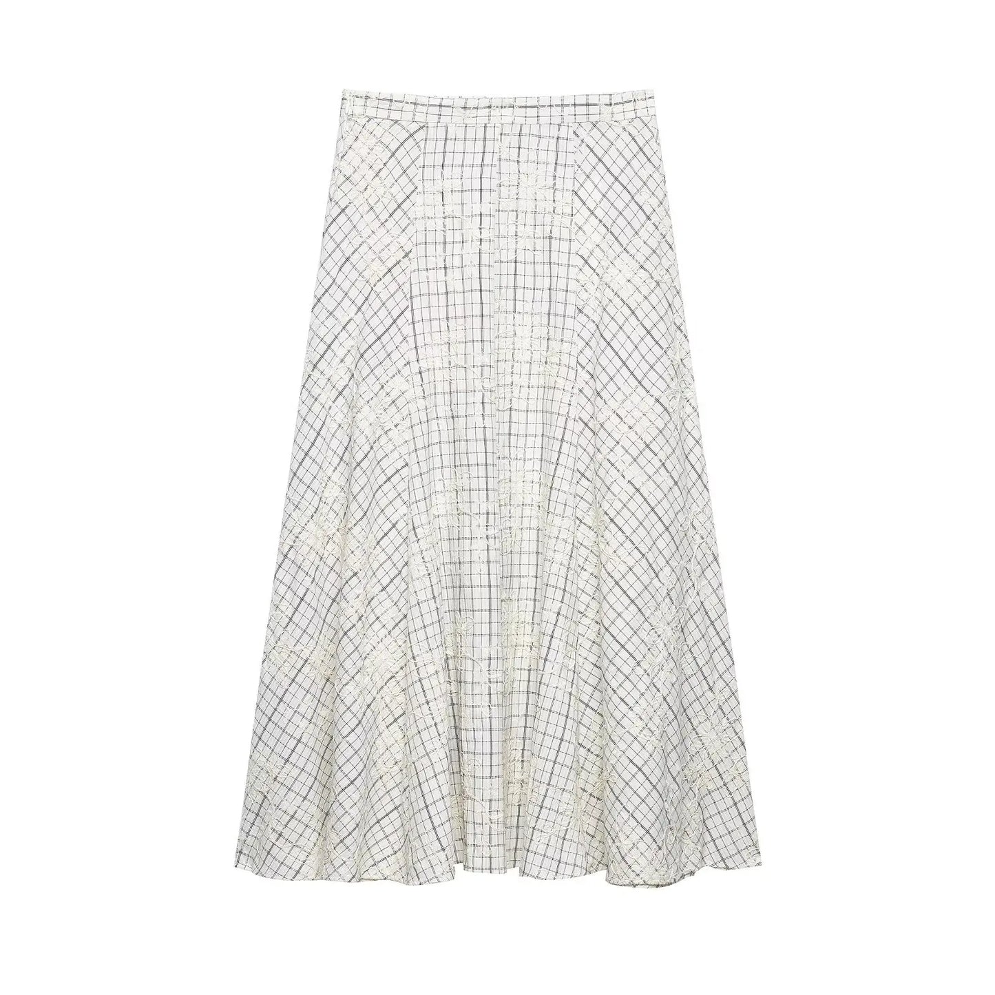 TFAFXY 2026 Summer Bow Plaid Embroidered Blouse Women Sets A-line Midi Long Skirt Suits Y2K