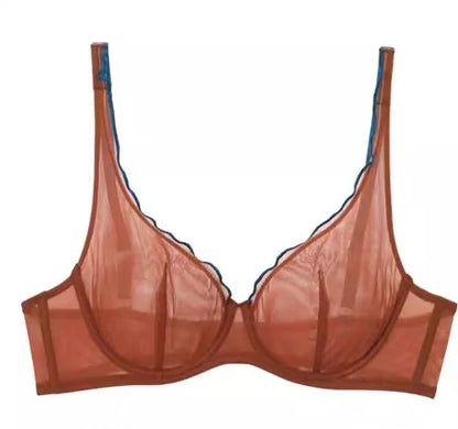 Minimizer Bra Plus Size Underwire French Style Triangle Cup Push Up Sexy Mesh Lingerie Set Support 32-40 MOYISU Sexy Bra Set BC