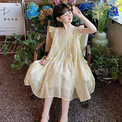 Princess Sleeve Dress Summer Girl Kids Girls Clothes 10 Years Old Children's Clothing From 7 8 Dresses Elegant Sale Girly Party
