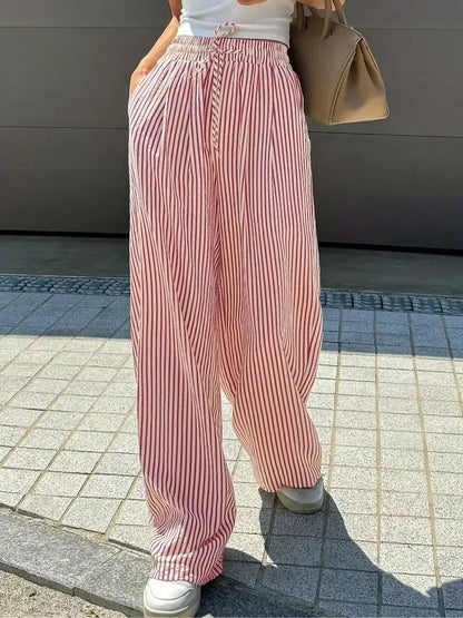Women's Best-Selling Striped Casual Straight-Leg Pants