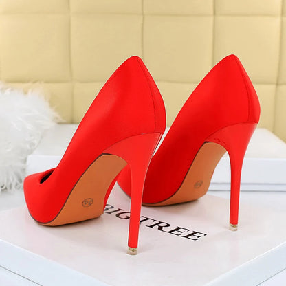 BIGTREE Shoes Satin Women Pumps 2026 New Purple High Heels Fashion Women Shoes Stiletto Luxury Noble Party Shoes Women Heels