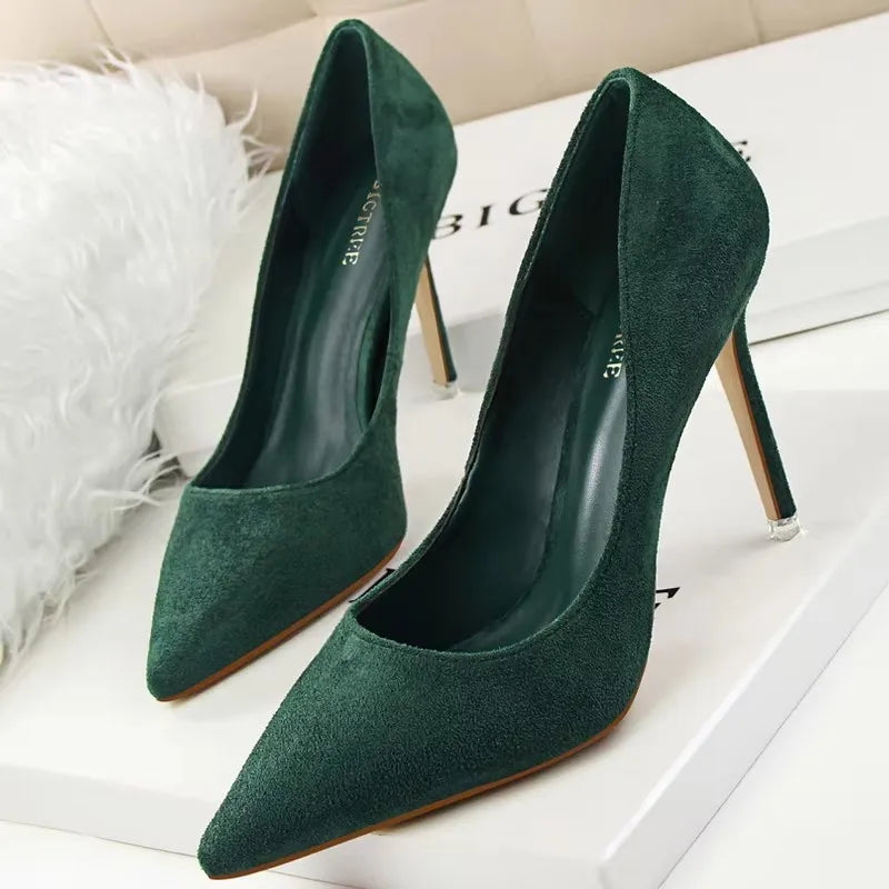 BIGTREE Shoes 2026 New Women Pumps Suede High Heels Shoes Fashion Office Shoes Stiletto Party Shoes Female Comfort Women Heels