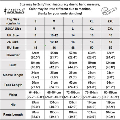 ZANZEA Summer Autumn 3/4 Sleeve Tops Women Pants Sets Fashion V Neck Blusas Wide Leg Pants 2PCS OL Work Party Two-piece Outfits