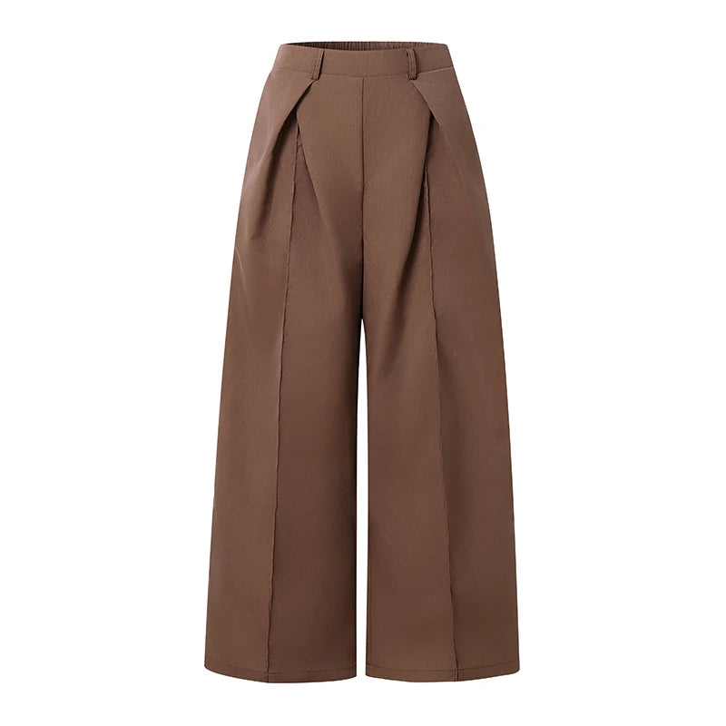 2026 ZANZEA Summer Causal Elastic Waist Baggy Trousers Fashion Women Loose Wide Leg Pants Elegant Solid OL Work Pantalon Street
