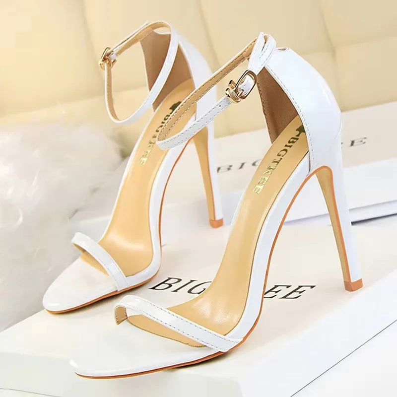 BIGTREE Shoes Super High Heels 11cm Women Shoes Patent Leather Woman Pumps Sexy Women Heels Stiletto Open Toe Ladies Shoes 2026