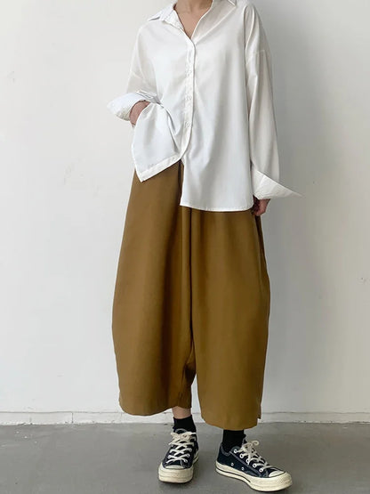 2023 Autumn Casual Harem Pants Women Cotton High Waisted Trousers Retro Loose Bloomers Women's Oversize Pants Baggy Sweatpants