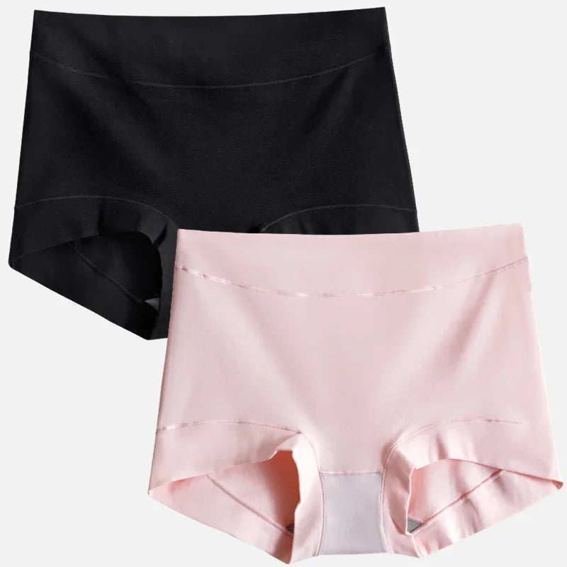 2pcs Women Cotton Panties High-Rise Plus Size M-4XL Female Underwear Boxers Shorts Comfort Underpants Sexy Intimates Lingerie