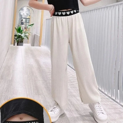 Kids' Breathable Ice Silk Anti Mosquito Loose Straight Leg Pants 2026 Summer Casual Wear