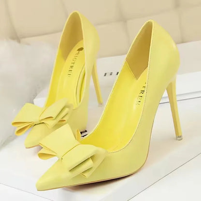 BIGTREE Shoes Bow-knot Pumps Women High Heels 2026 Fashion Women Heels Lady Stiletto Shoes Wedding Shoes Classic Pumps Footwear