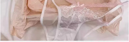 MOYISU Kawaii Heart Bra Set, Purple Lace Lingerie Sexy Pure Design, Push Up Bralette Sml Boobs Fashion Outerwear Statement Piece