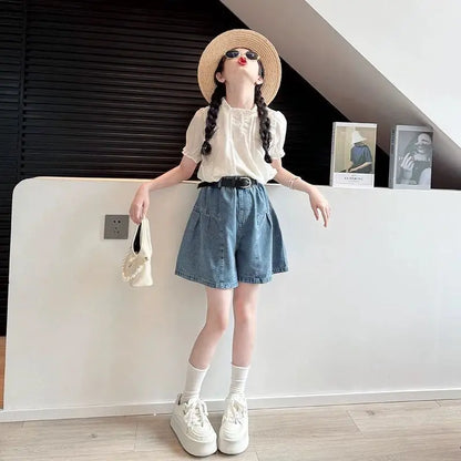 Elementary Girl Summer Clothes Girls Outfit Sets Clothing 4 7 Years Cartoon Children's Fashion Child Set Korean Kids 8 Boutique