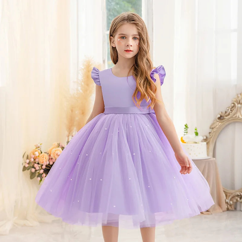 Baby Girls Summer Dresses 2 3 6 8 10Yrs Cute Kids Birthday Princess Dress Children Casual Clothes Sleeveless Girls Layered Dress