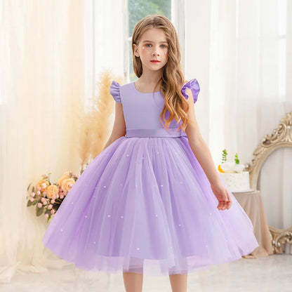 Baby Girls Summer Dresses 2 3 6 8 10Yrs Cute Kids Birthday Princess Dress Children Casual Clothes Sleeveless Girls Layered Dress