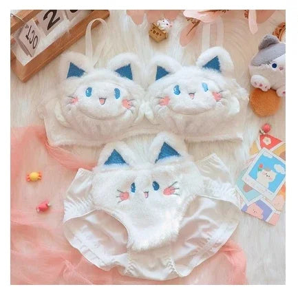 Girls lolita plush bra underwear my melody bralette push up brassiere  wirefree warm kawaii bra underpants seamless lingerie