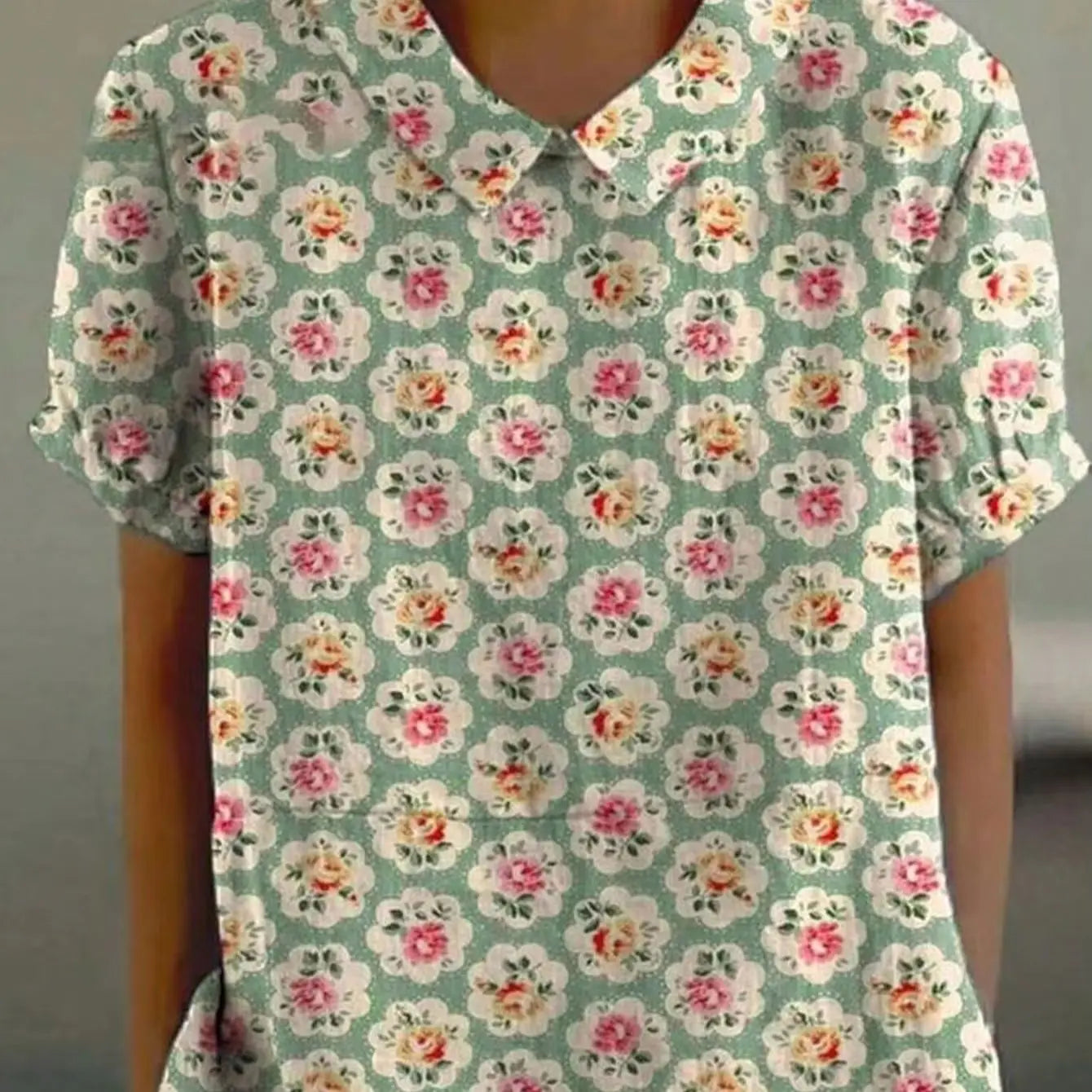 Women's Retro Ethnic Floral Art Print Casual Shirt