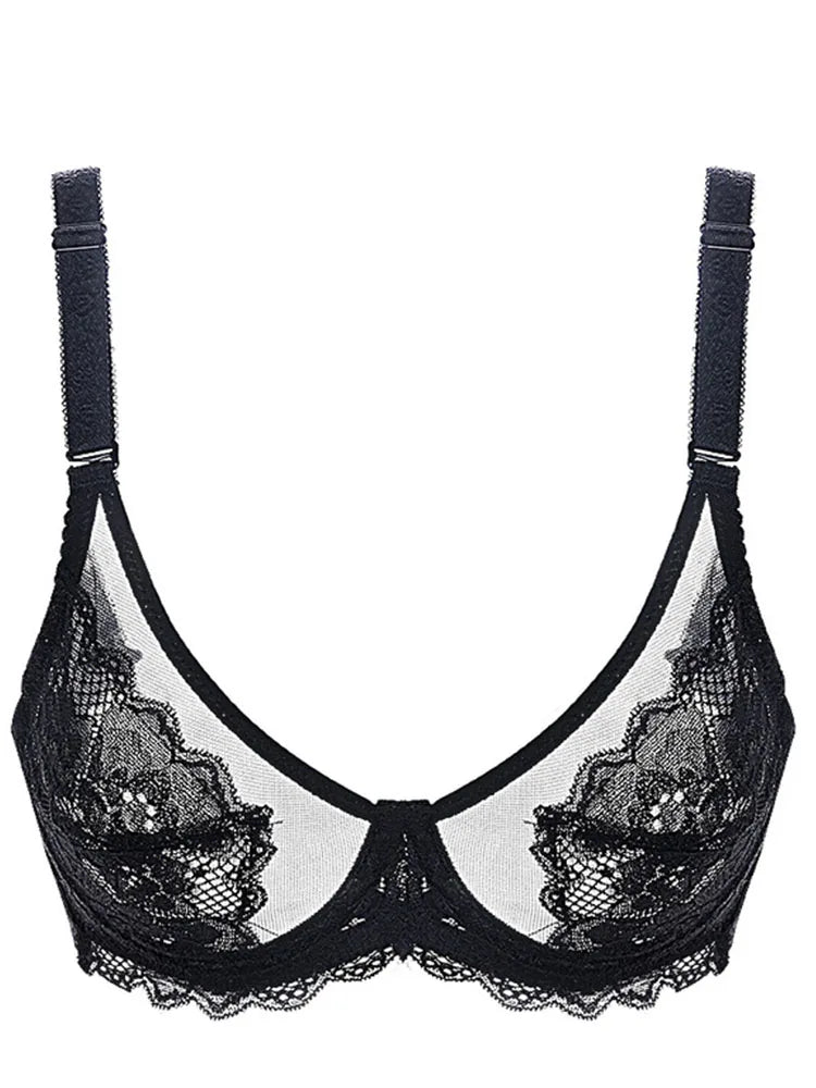 Women's Transparent Bra Ultra Thin Lace Bra Underwear