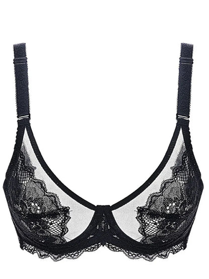 Women's Transparent Bra Ultra Thin Lace Bra Underwear