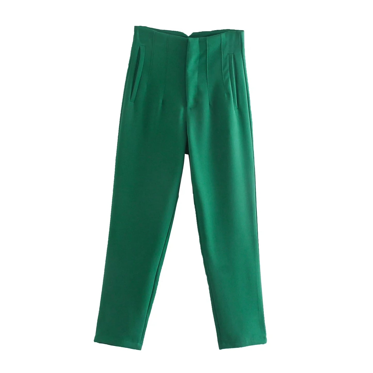 Hot Sale Women Summer Thin Casual Cropped Pants Stretchy Temperament Pleated Slimming Capris Ankle Length High Waisted Trousers
