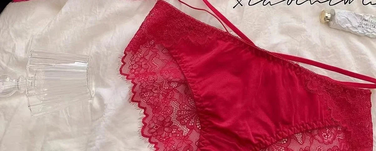 BANERDANNI Kawaii Anime Bra Set Japan Maid Lace Bralette with Thicken Pads Cut-Out Design Small Bust Enhancer Pure-Sex Underwear