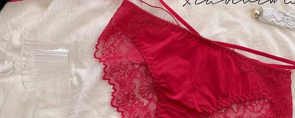 BANERDANNI Kawaii Anime Bra Set Japan Maid Lace Bralette with Thicken Pads Cut-Out Design Small Bust Enhancer Pure-Sex Underwear