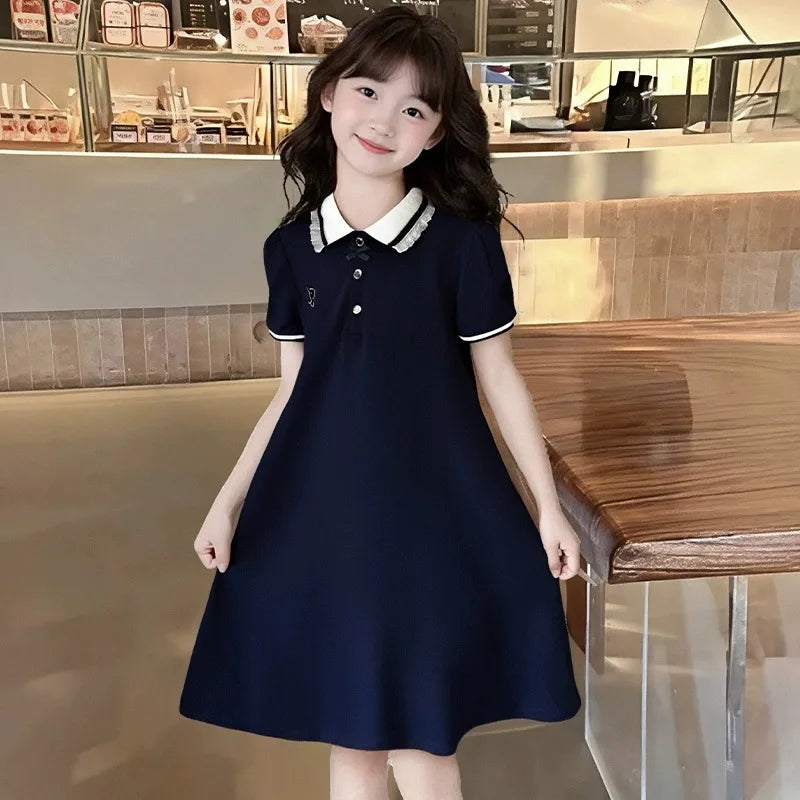 2026 Summer Kids Student Dresses Children Clothes Teenagers Party Uniform Sailor JK Princess Dress Girls Daily 6 9 12 Year Fairy