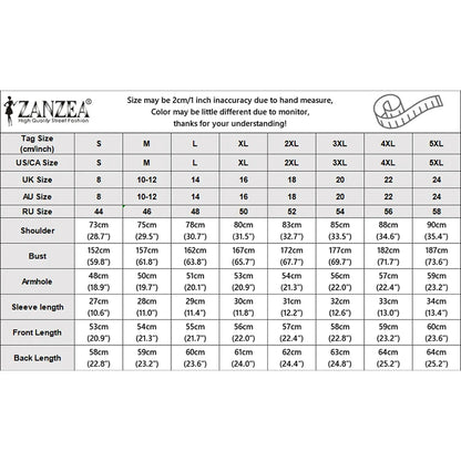 ZANZEA Woman Casual Chic Pleated High-Low Blouses Peter-Pan Collar Half Sleeves Contrast-Color Tops 2026 Summer Blusas de Mujer
