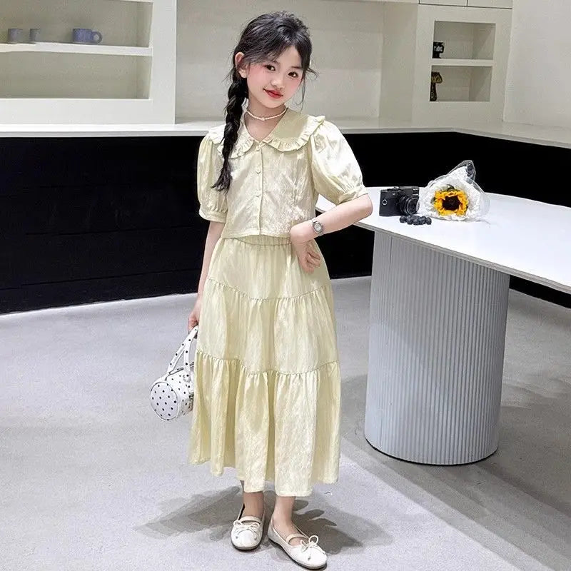 2025 Girl Summer Clothes Girls Clothing Sets 4 To 14 Years Children From 13 Children's Costumes Kids Dress 8 Coat 10 12 Old 11