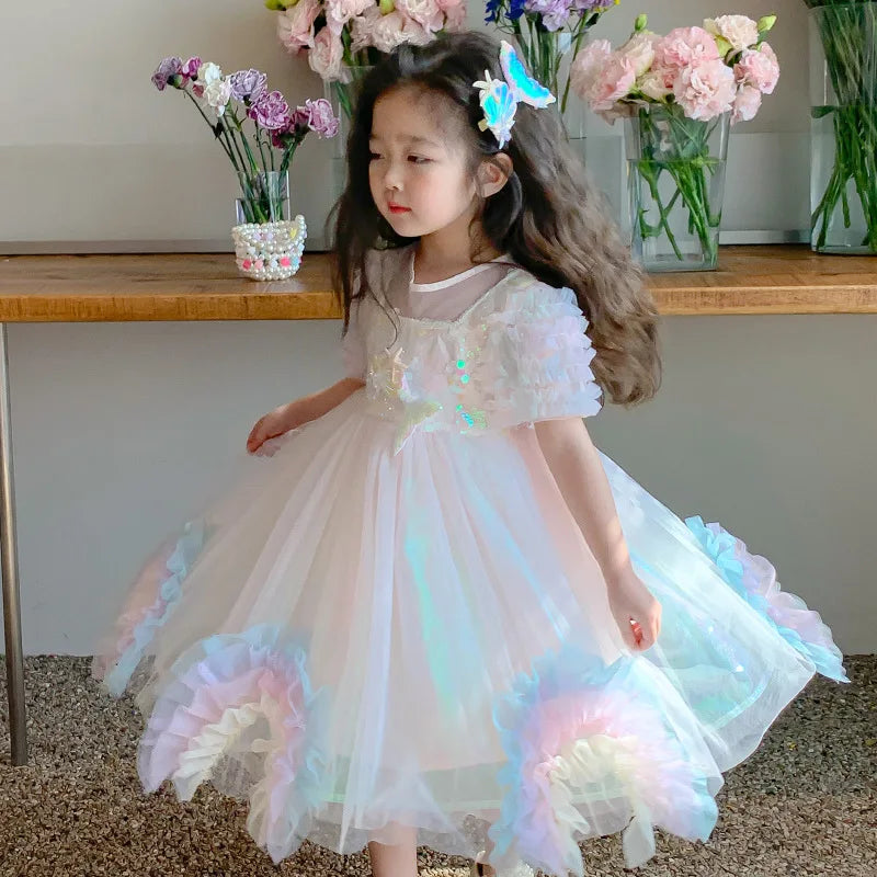 Mermaid Princess Dress New Girls' Western Style Fashion Pettiskirt Summer Children'S Dress