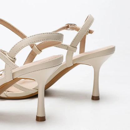 Fashion Square Toe Ankle Strap Buckle Slide Sandals Elegant Cross Tied Open Toe Women Sandals Simple Comfort Plus Size Sandals