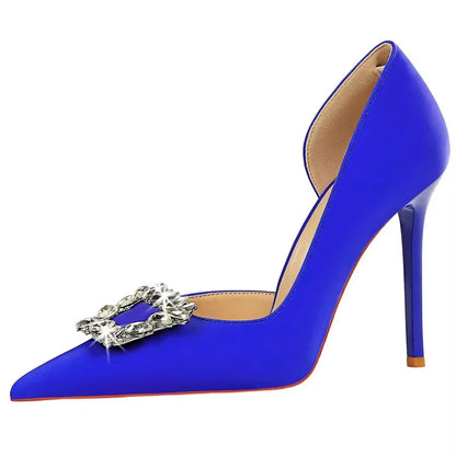 Luxury Heels 10.5 Cm Women Pumps Rhinestone Design High Heels Fashion Wedding Shoes Stilettos Sexy Party Shoes 10 Colour Pumps