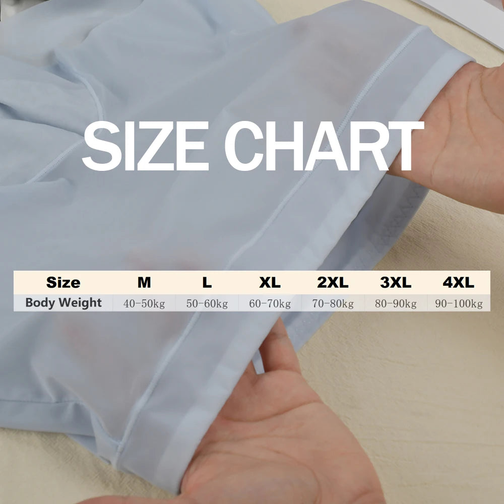 1pc Summer Ice Silk Ultra-thin Boxer Underwear Women Seamless High Waist Panties Plus Size Quick Dry Female Safety Short Pants