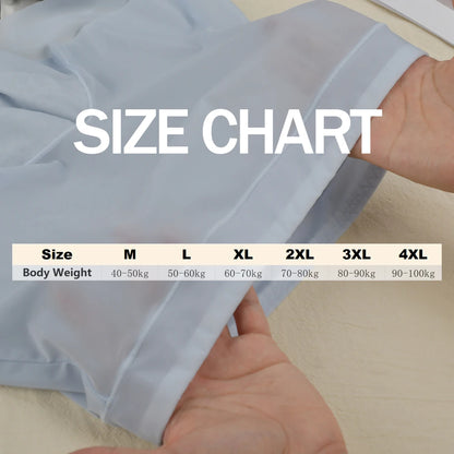 1pc Summer Ice Silk Ultra-thin Boxer Underwear Women Seamless High Waist Panties Plus Size Quick Dry Female Safety Short Pants