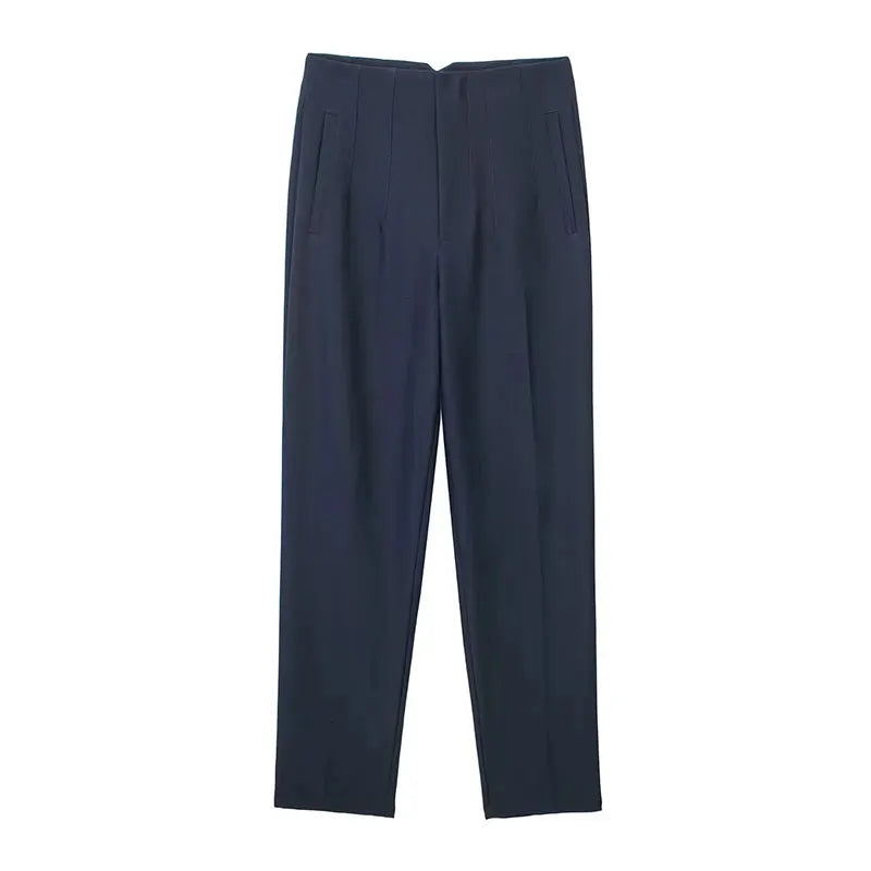 2024 Woman Solid Trouser High Waist Slim Zipper Fly Long Pants Female Wild Commute Office Lady Woman Pencil Pant Street
