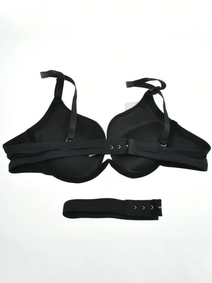 Japanese Deep V Push Up Sexy Bra Underwire Underwear Women Soutien Gorge Thin Half Cup Solid Color Lingerie Beautiful Back