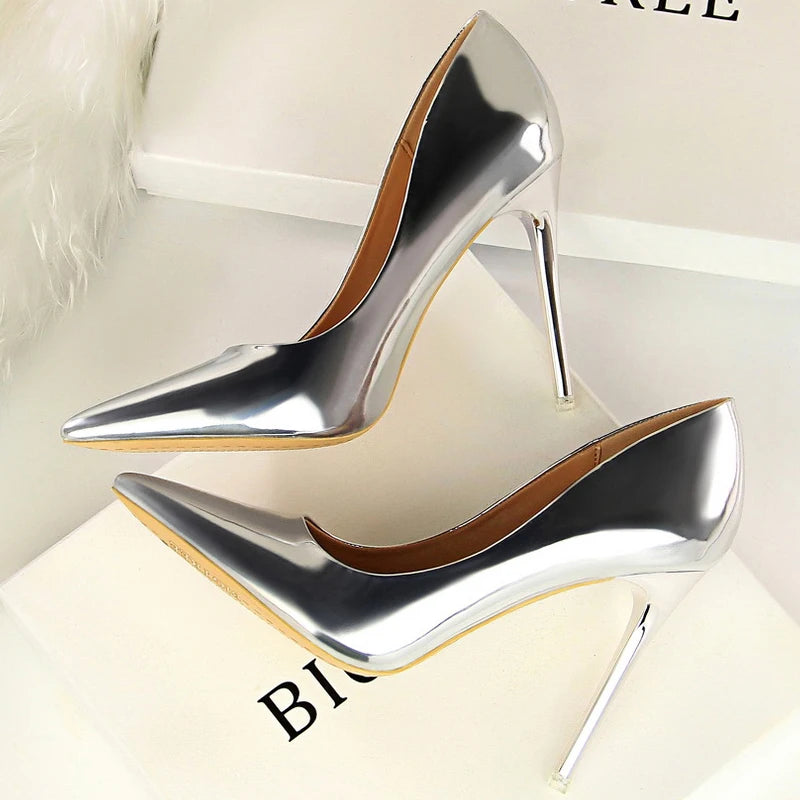 BIGTREE Shoes Classic Pumps Patent Leather Women Pumps Fashion Women Wedding Shoes High Heels Stiletto 10.5 cm 7.5 cm Lady Shoes