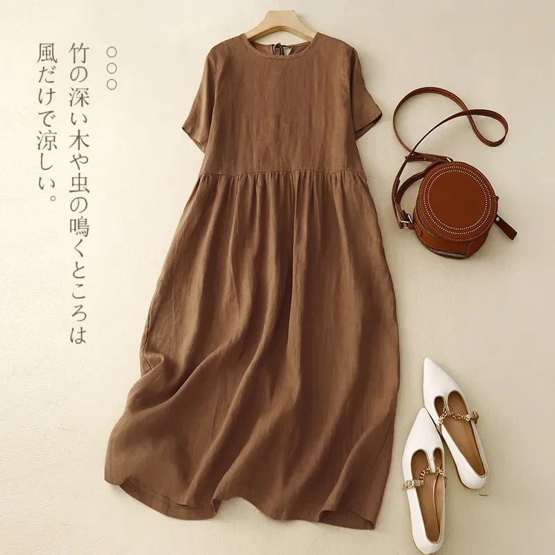 Women's Summer Casual Fashion Dress Solid Thin Office Lady New Arrival Trendy Comfortable Breathable