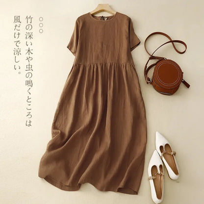 Women's Summer Casual Fashion Dress Solid Thin Office Lady New Arrival Trendy Comfortable Breathable