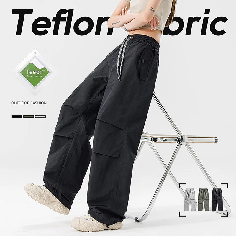 Waterproof Hiking Trousers Women Spring Autumn Elastic Waist Trouser Adjustable Trouser Legs Windproof Pant Outdoor Camping Pant