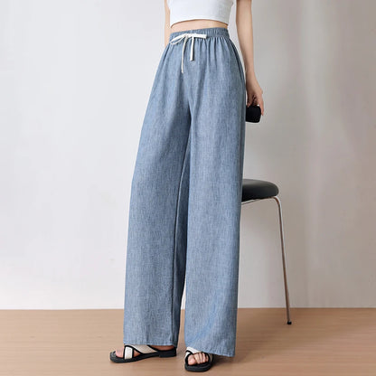 Women's Loose Thin Pants 2026 Casual Classic Solid Color Cool Soft Women's High Elasticity Daily Casual Plus Size Pants