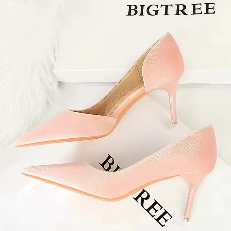 BIGTREE Shoes Purple Women Pumps Design Suede High Heels Sexy Party Shoes Stilettos Lady Heels Luxury Pumps Shoes Large Size 43
