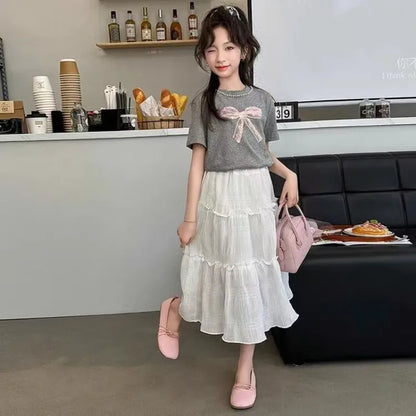 Elementary Student Girl Clothes Children's Clothing From 8 To 12 Years Girls Girl's Set 6 7 Top Party Dresses Teenagers 14 Old 4