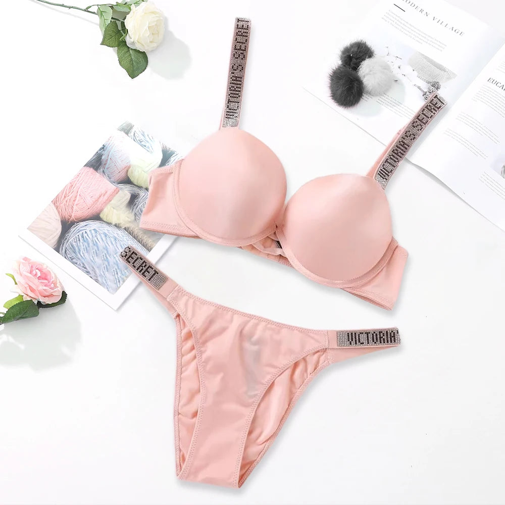 Women's Lingerie Set Sexy Breathable Soft Versatile Shapewear V Sexy Lingerie Bra and Panty Set Push Up Classic