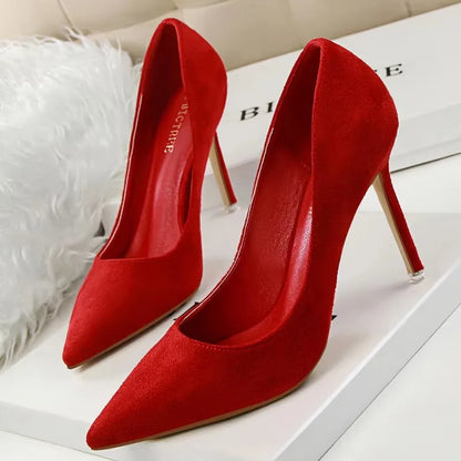 BIGTREE Shoes 2026 New Women Pumps Suede High Heels Shoes Fashion Office Shoes Stiletto Party Shoes Female Comfort Women Heels