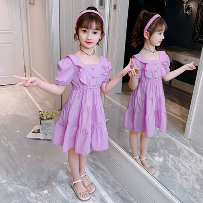 Summer Solid Color Elementary School Dress 7 To 8 Year Old Girl Clothes Girls Kids Dresses Princess Korean Reviews Many Student