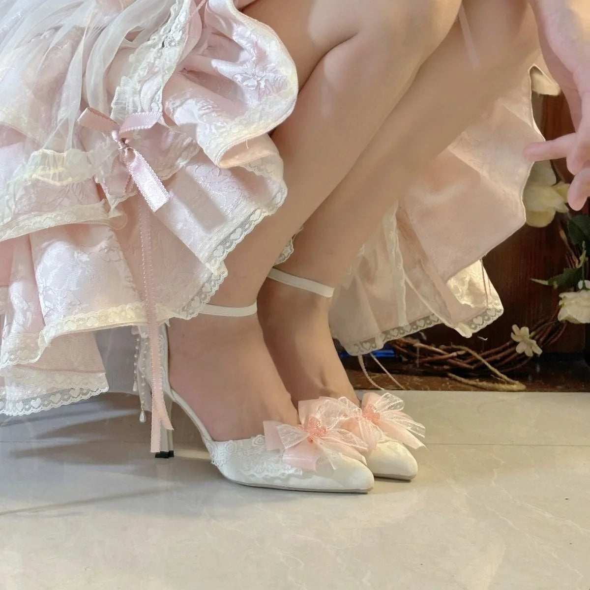 Women's Summer Sandals Y2K Heels Lolita White Women's Shoes Mary Jane Shoes Luxury Shoes Woman Designer Weddings Bridal Shoes 42