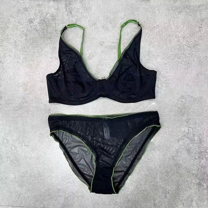 YUQI French Summer Bra - Sexy Euro Color-Block Lingerie | Slim Push-Up Lift & Anti-Sag Support | Anti-Sag Comfort Fit Underwear