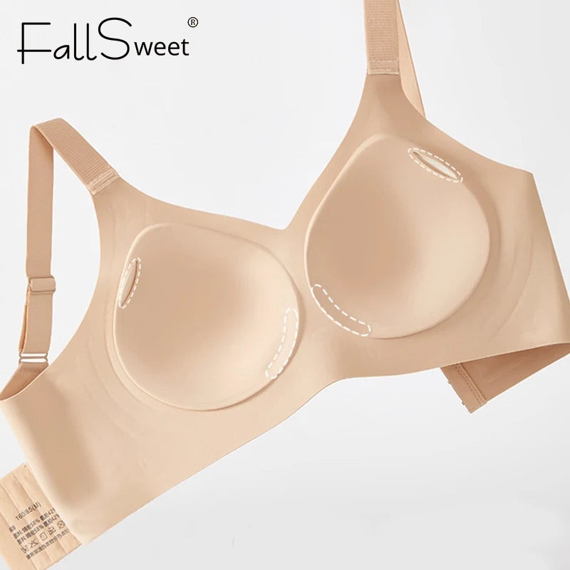 FallSweet Women Push-Up Seamless Bra Plus Size Wireless Bralette Adjust Straps Full Cup Breathable Lingerie Intimates Underwear
