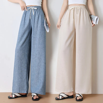 Women's Loose Thin Pants 2026 Casual Classic Solid Color Cool Soft Women's High Elasticity Daily Casual Plus Size Pants